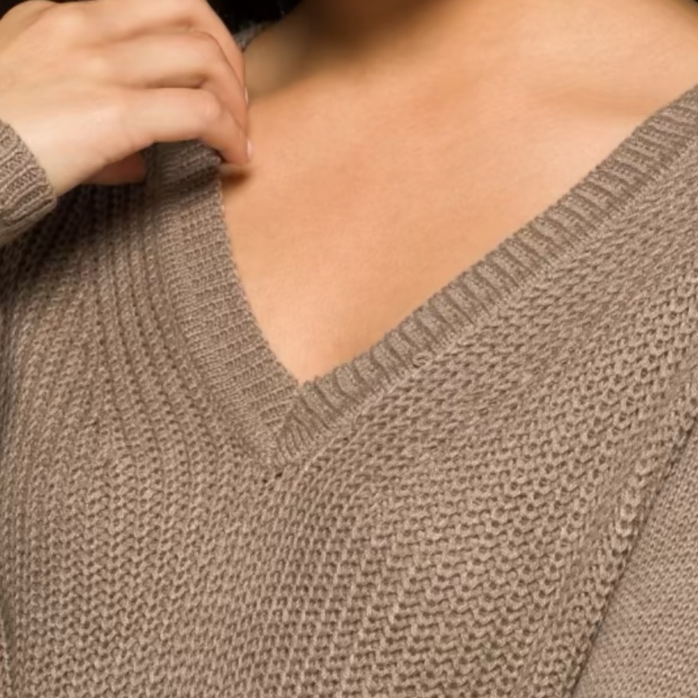 RD Style - Josslyn V Neck Sweater (from stitch fix).  Size XXL. Brown - Picture 4 of 16